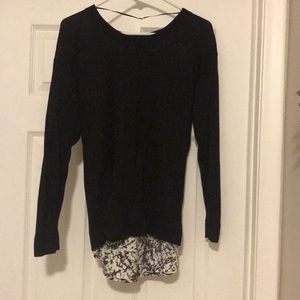 Black sweater with opening back